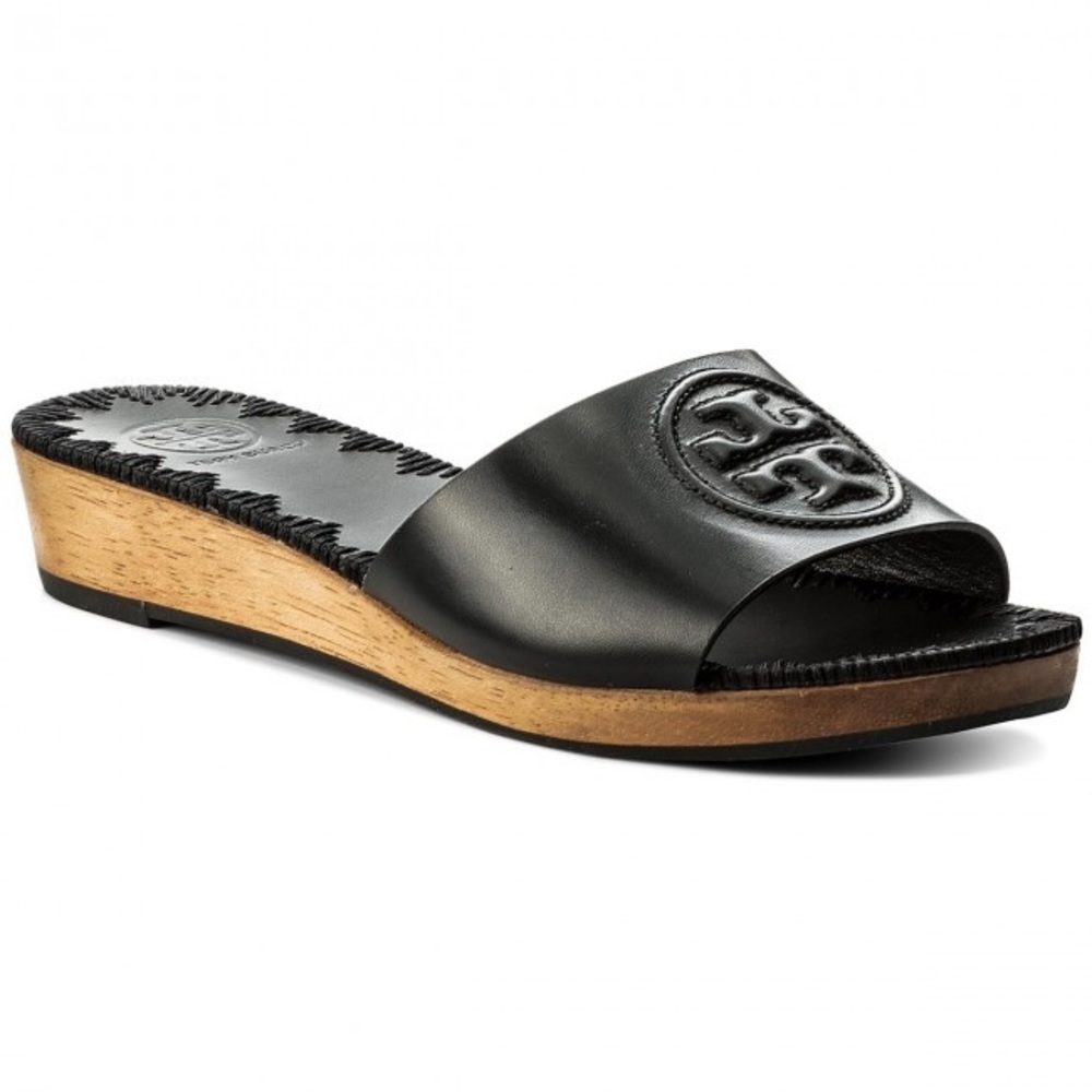 Tory Burch Black Wedge Sandals